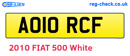 AO10RCF are the vehicle registration plates.