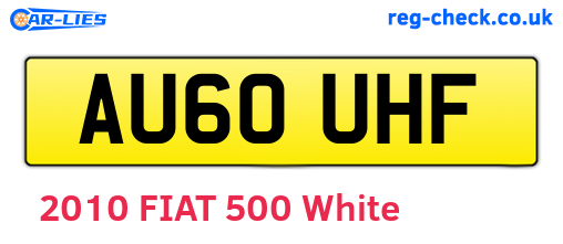 AU60UHF are the vehicle registration plates.
