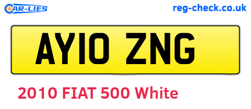 AY10ZNG are the vehicle registration plates.