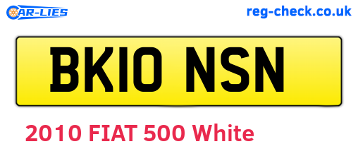 BK10NSN are the vehicle registration plates.