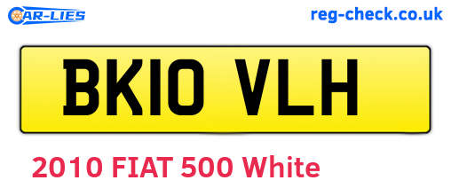 BK10VLH are the vehicle registration plates.