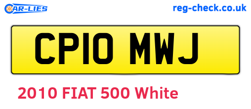 CP10MWJ are the vehicle registration plates.