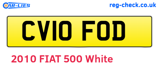 CV10FOD are the vehicle registration plates.