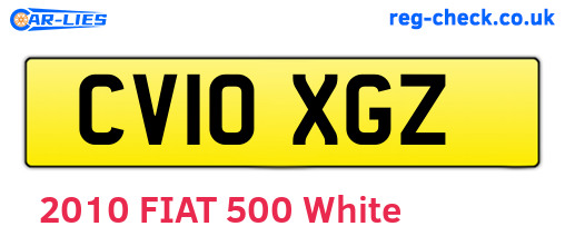 CV10XGZ are the vehicle registration plates.