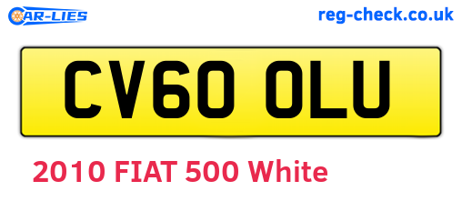 CV60OLU are the vehicle registration plates.