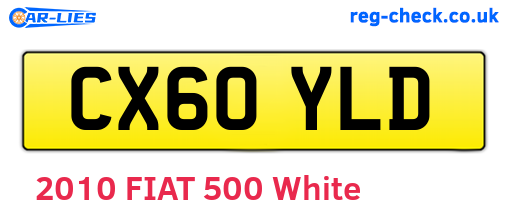 CX60YLD are the vehicle registration plates.
