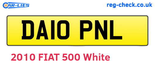 DA10PNL are the vehicle registration plates.