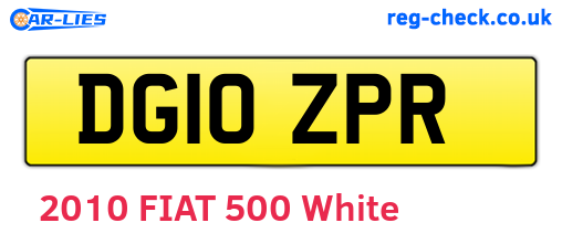 DG10ZPR are the vehicle registration plates.