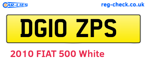DG10ZPS are the vehicle registration plates.