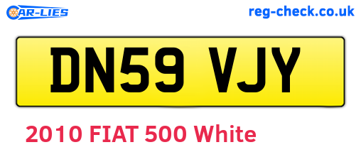 DN59VJY are the vehicle registration plates.