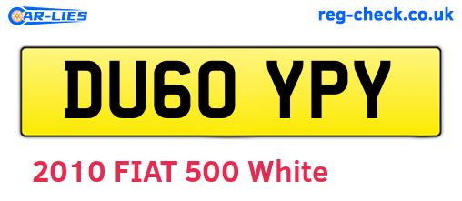 DU60YPY are the vehicle registration plates.