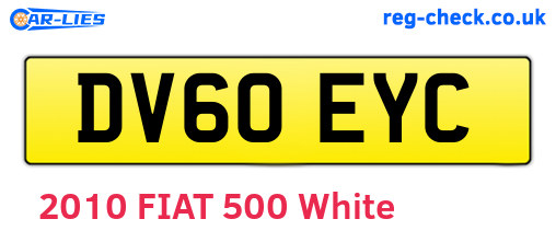 DV60EYC are the vehicle registration plates.