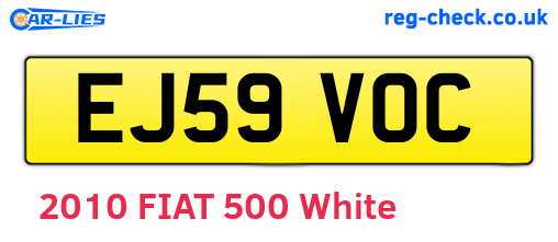 EJ59VOC are the vehicle registration plates.