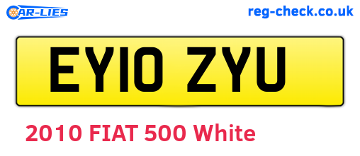 EY10ZYU are the vehicle registration plates.