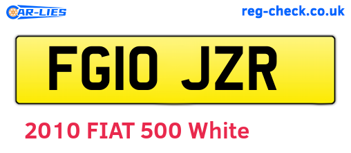 FG10JZR are the vehicle registration plates.