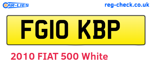 FG10KBP are the vehicle registration plates.