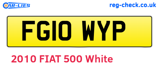FG10WYP are the vehicle registration plates.