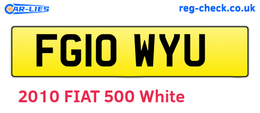 FG10WYU are the vehicle registration plates.