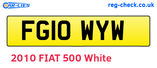 FG10WYW are the vehicle registration plates.