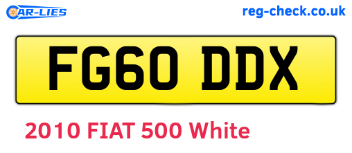FG60DDX are the vehicle registration plates.