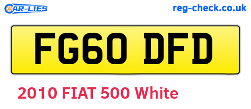 FG60DFD are the vehicle registration plates.