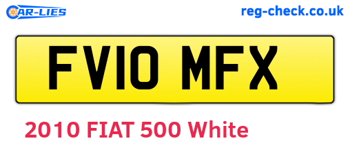 FV10MFX are the vehicle registration plates.