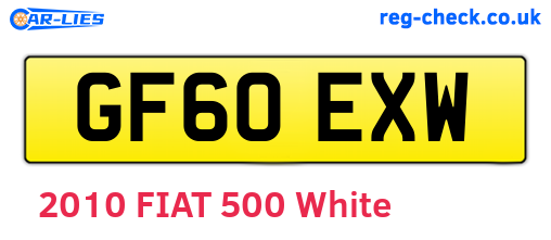 GF60EXW are the vehicle registration plates.