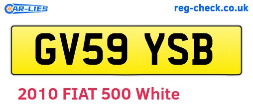 GV59YSB are the vehicle registration plates.