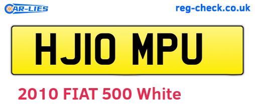 HJ10MPU are the vehicle registration plates.