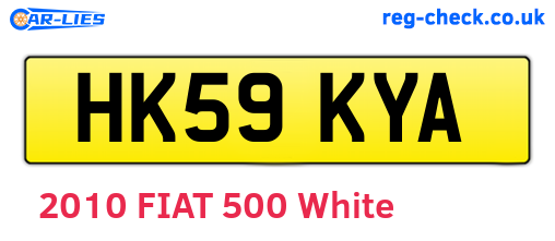 HK59KYA are the vehicle registration plates.