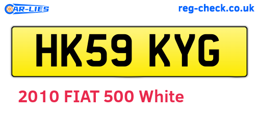 HK59KYG are the vehicle registration plates.