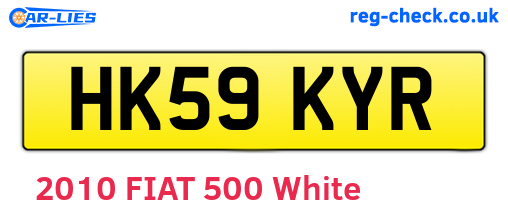 HK59KYR are the vehicle registration plates.