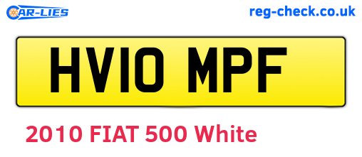 HV10MPF are the vehicle registration plates.