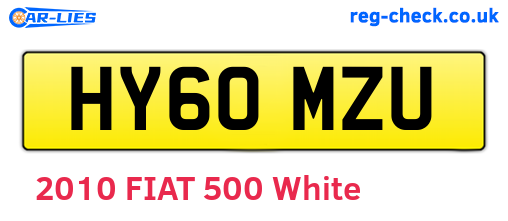 HY60MZU are the vehicle registration plates.