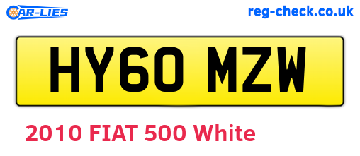 HY60MZW are the vehicle registration plates.