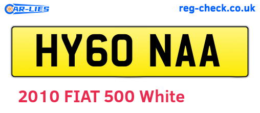 HY60NAA are the vehicle registration plates.