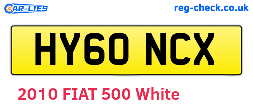 HY60NCX are the vehicle registration plates.