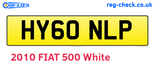 HY60NLP are the vehicle registration plates.