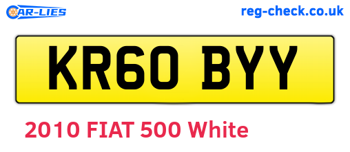 KR60BYY are the vehicle registration plates.