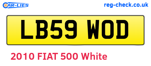 LB59WOD are the vehicle registration plates.