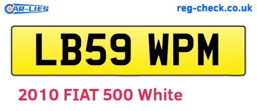 LB59WPM are the vehicle registration plates.