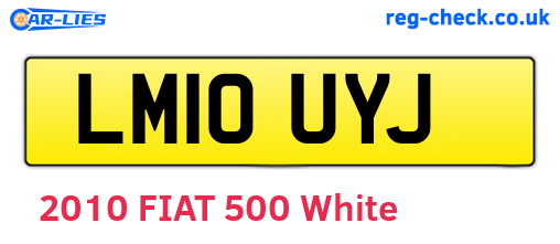 LM10UYJ are the vehicle registration plates.
