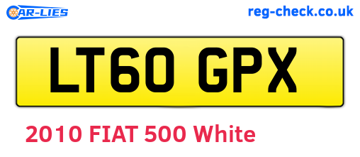 LT60GPX are the vehicle registration plates.