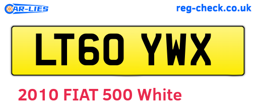 LT60YWX are the vehicle registration plates.