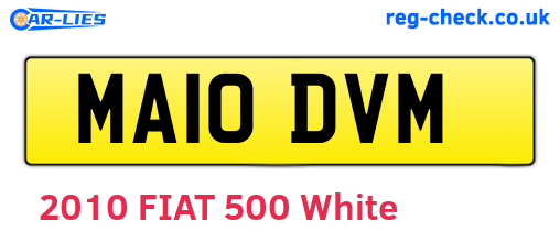 MA10DVM are the vehicle registration plates.