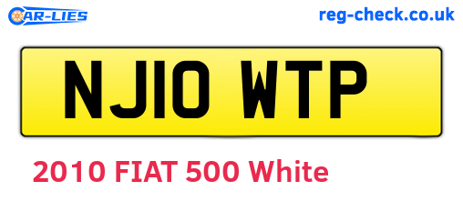 NJ10WTP are the vehicle registration plates.