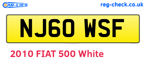 NJ60WSF are the vehicle registration plates.