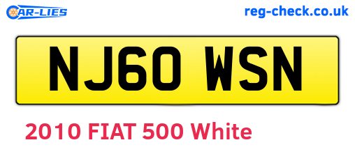 NJ60WSN are the vehicle registration plates.