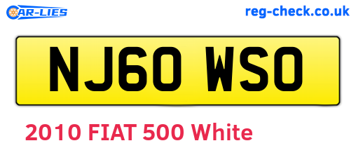 NJ60WSO are the vehicle registration plates.