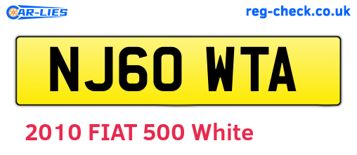 NJ60WTA are the vehicle registration plates.